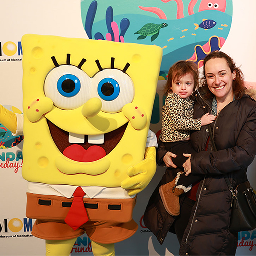 spongebob with a mother and son