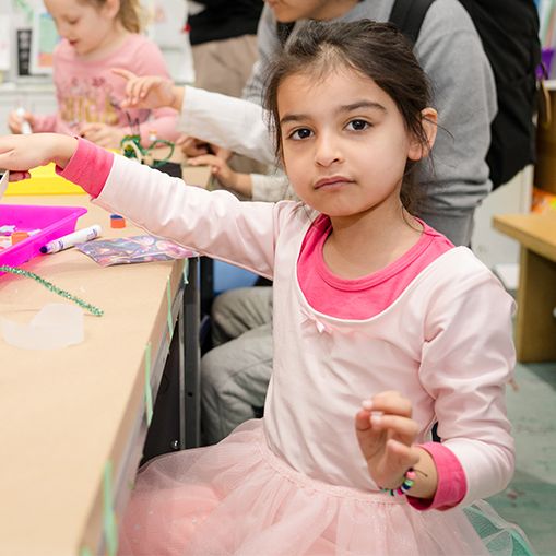 girl doing art