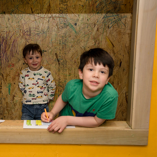 two little boys playing