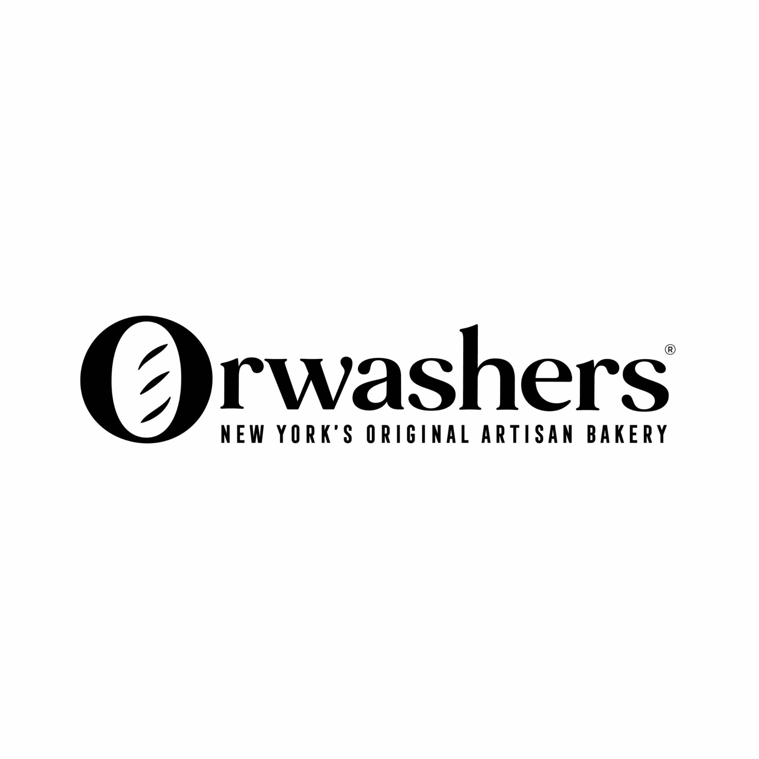 Black logo for Orwashers bakery