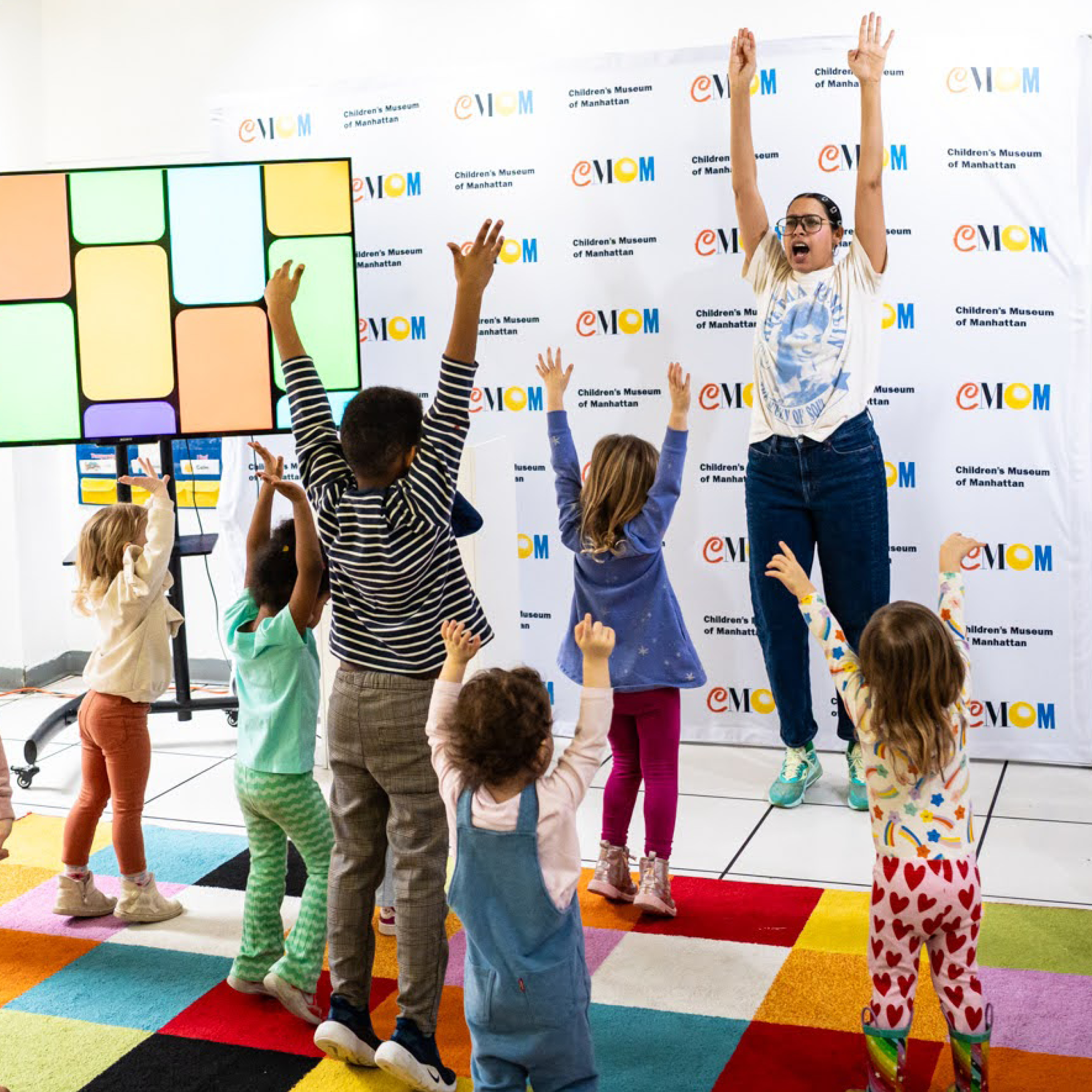 Kids exercise together